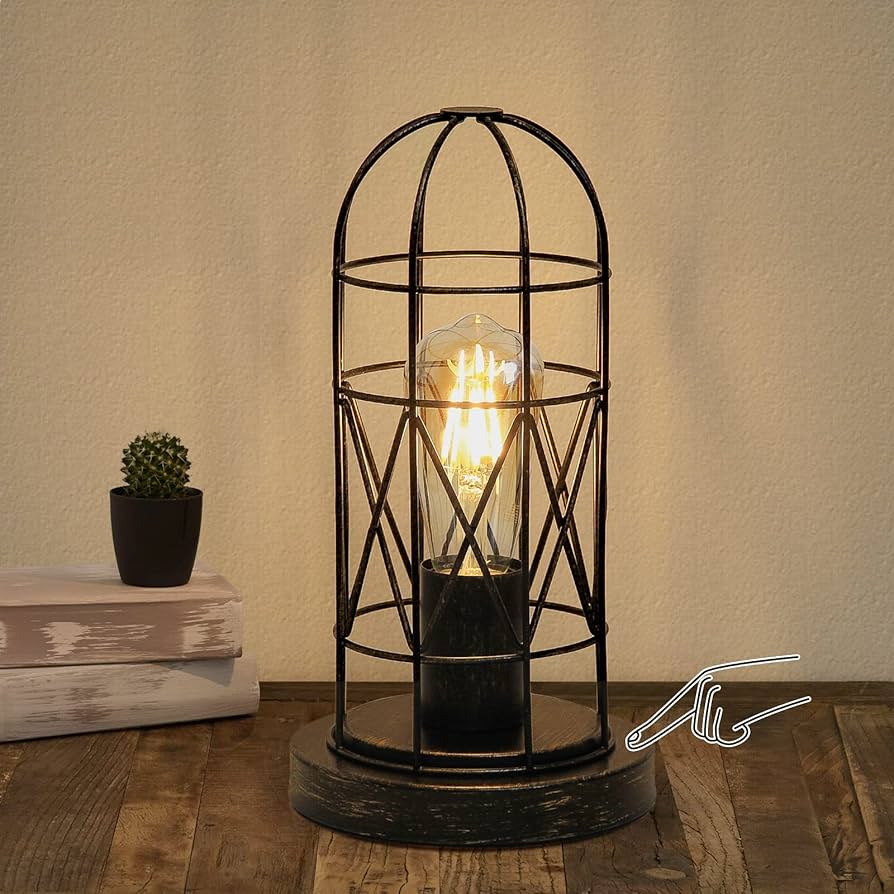 Amazon.com: Industrial Table Lamp, Small Touch Lamp with